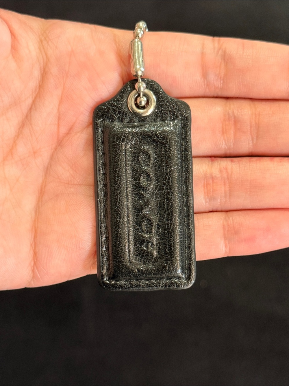 2.25” Medium Y2K Coach Leather Key Fob Bag Charm Keychain Hang Tag/Hangtag